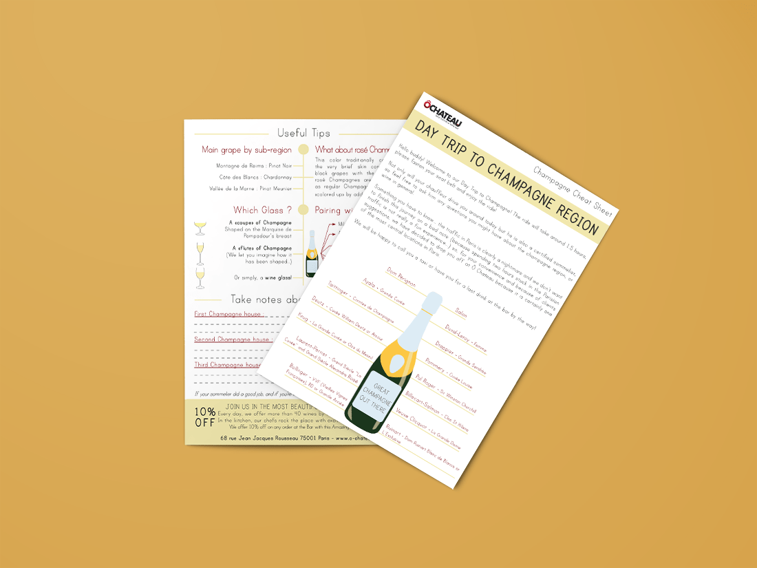 Brochure sur le champagne