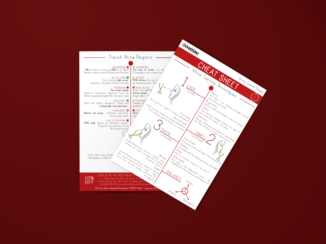 Brochure sur les vins