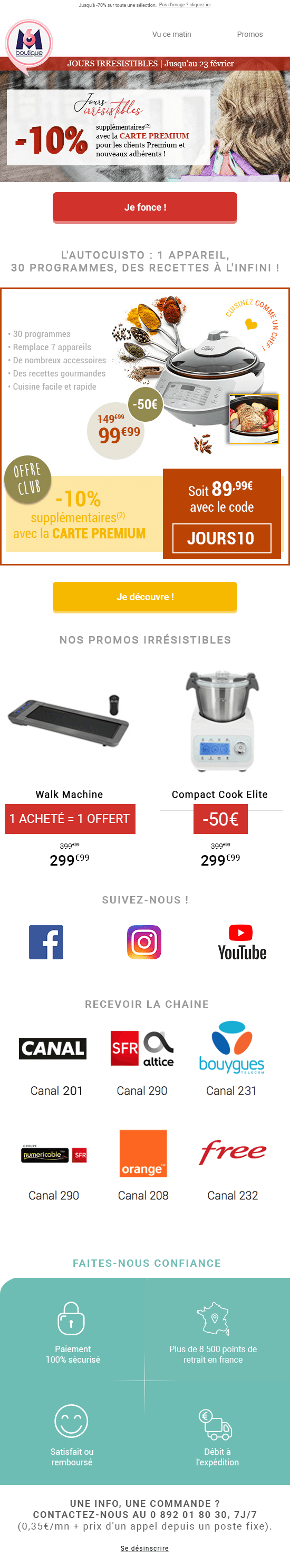 Ancien template de l'emailing