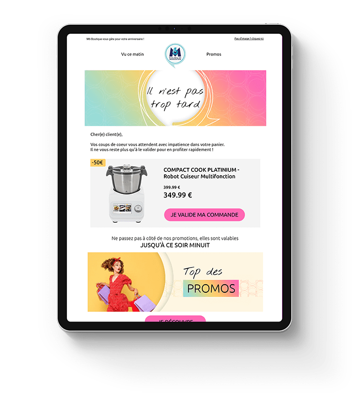 Emailing de relance panier