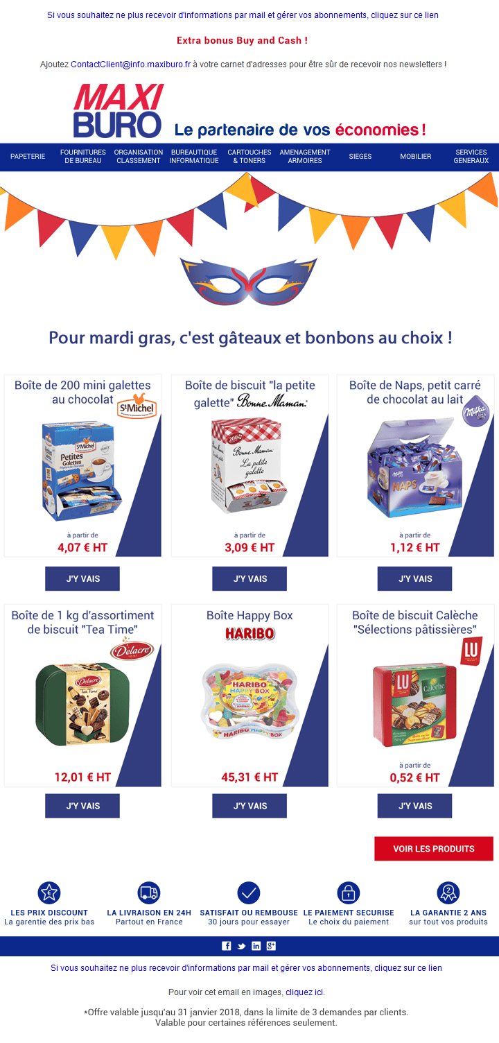 emailing sélection de produits