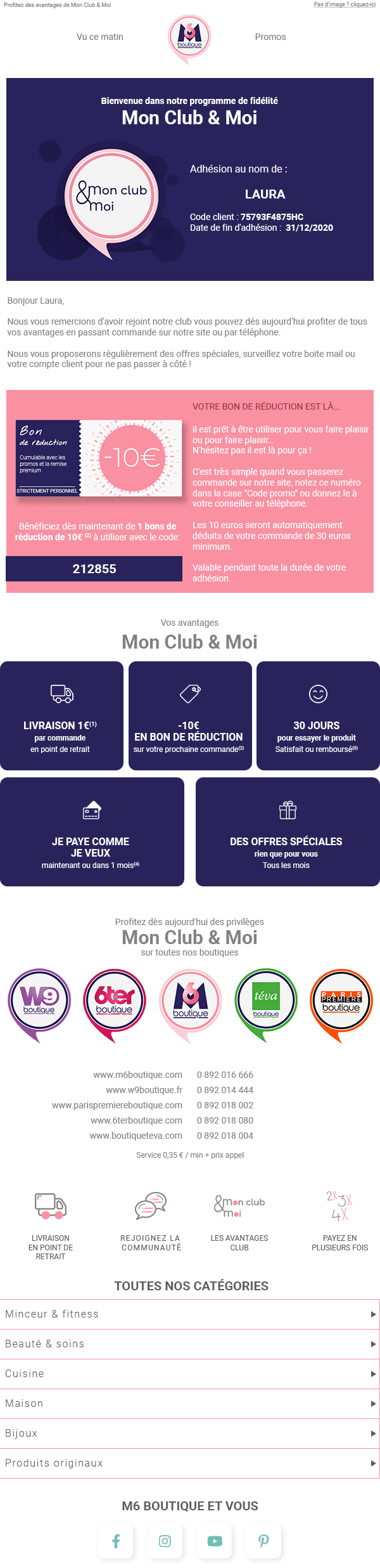 Emailing de bienvenu dans le club