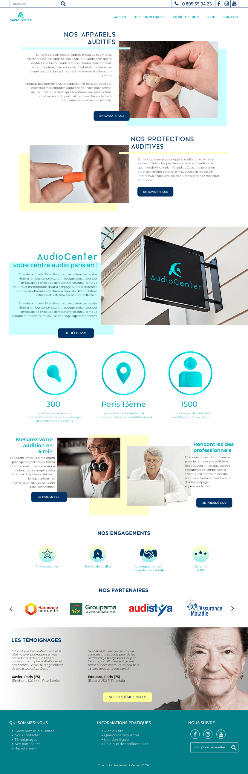 Page d'accueil du site Audiocenter