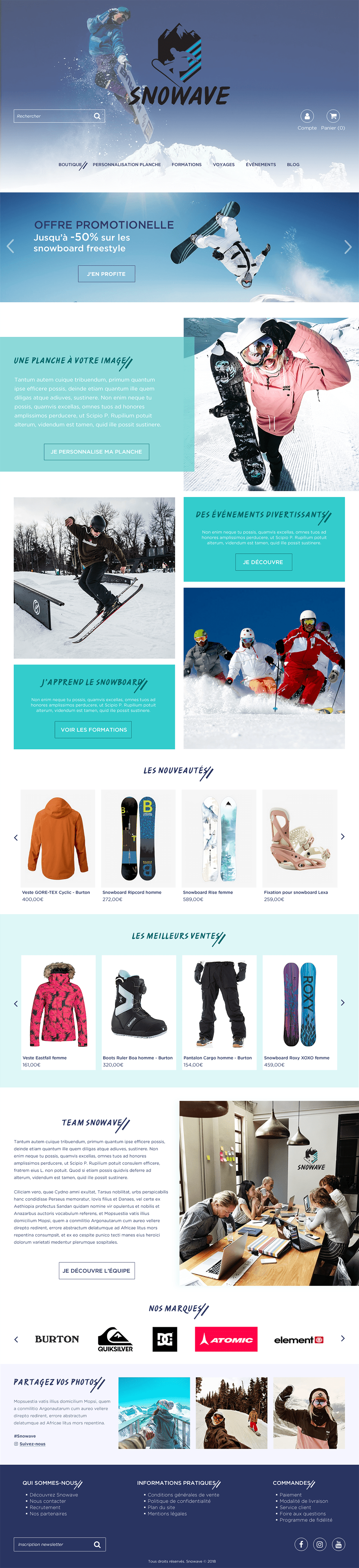 Page d'accueil du site Snowave