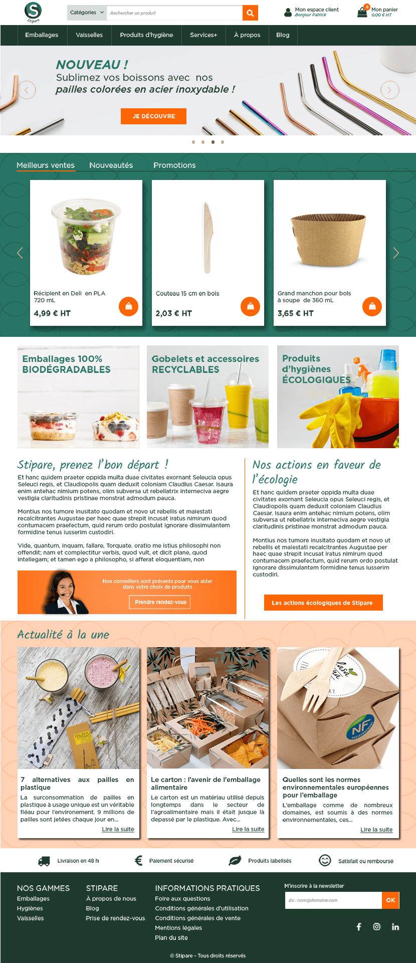Page d'accueil du site Stipare