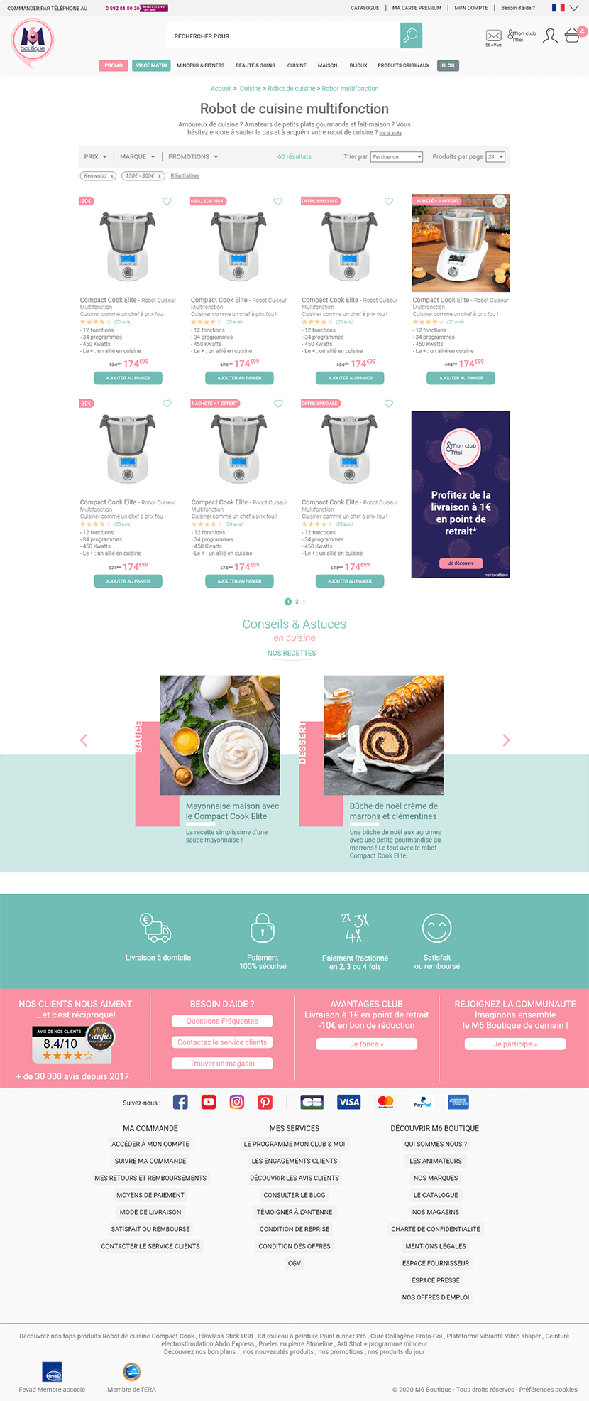 Interface listing produit