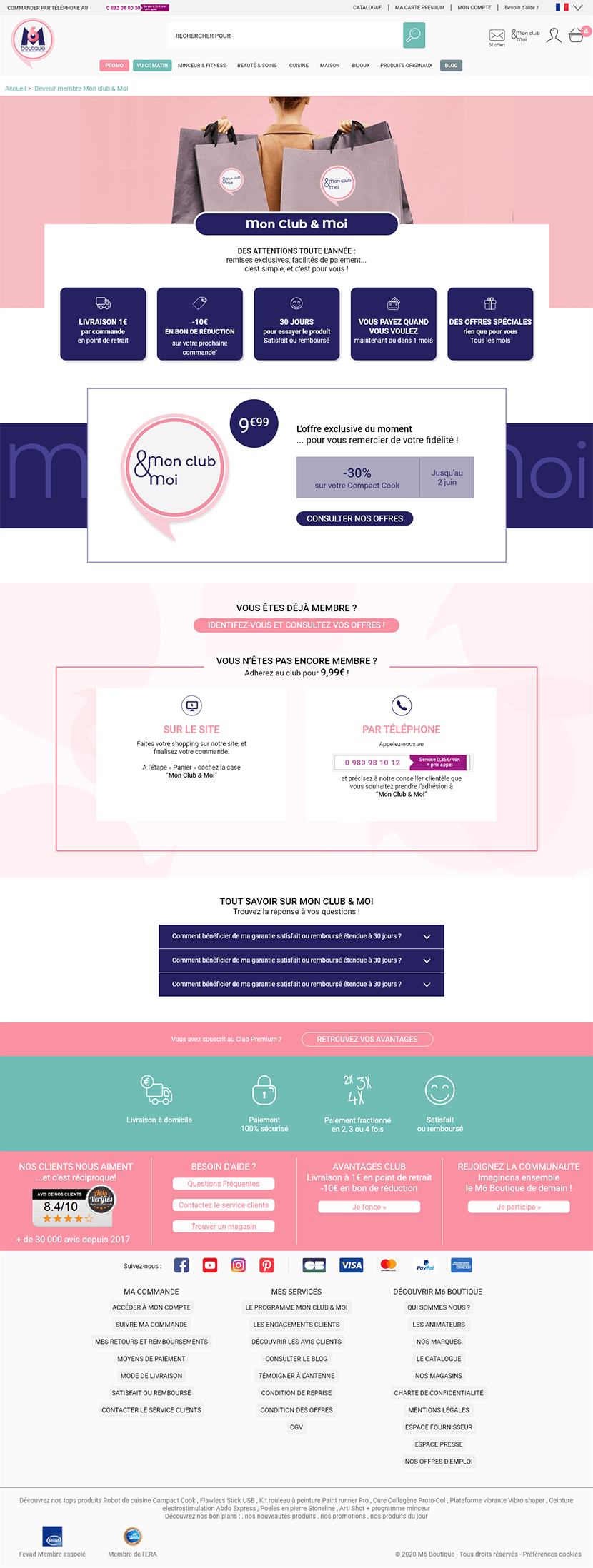 Interface de présentation Mon Club & Moi