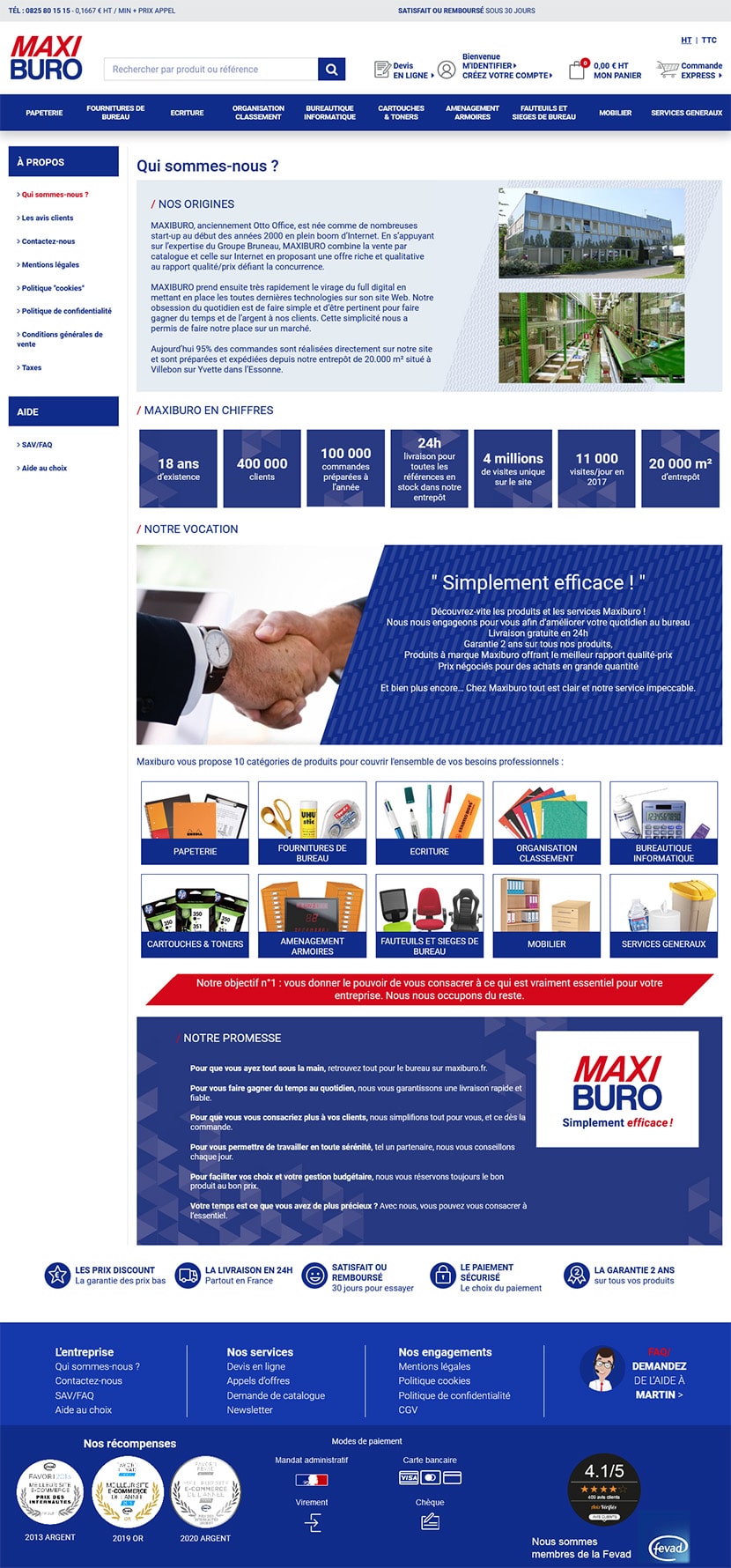 Interface présentation de Maxiburo