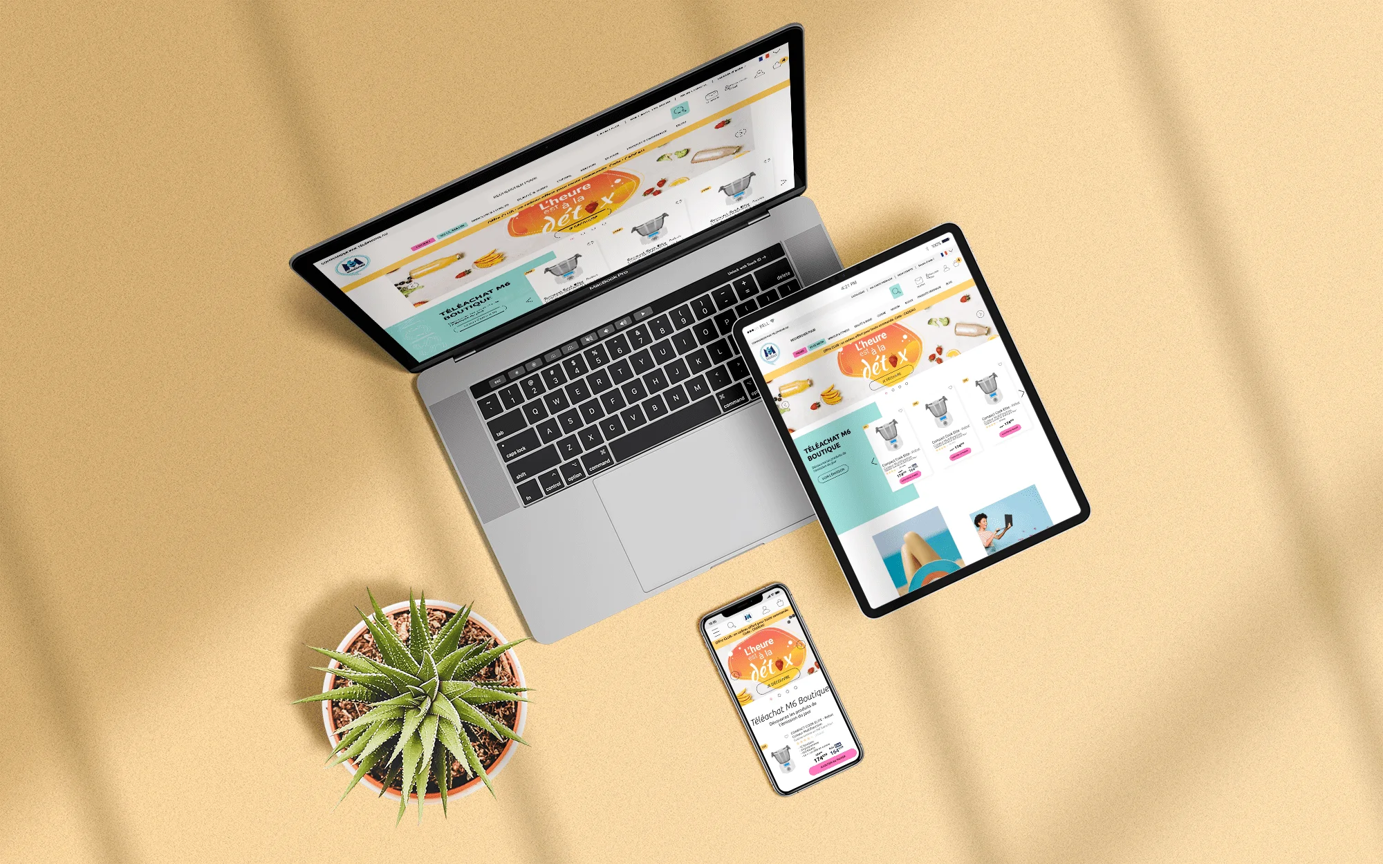 Nouvelle page d'accueil M6 Boutique sur plusieurs device